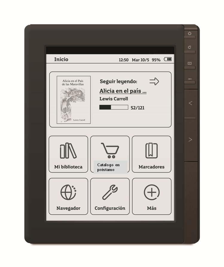E-reader propio personalizado por Biblioteca La Biblioteca podrá disponer de un e-reader personalizado con un logo o marca y con una
