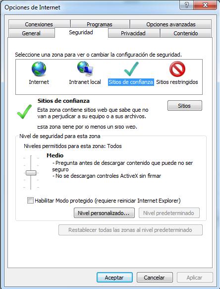 a) El sistema de depósito solo puede desplegarse en cualquier versión de Internet Explorer igual o superior a 9.