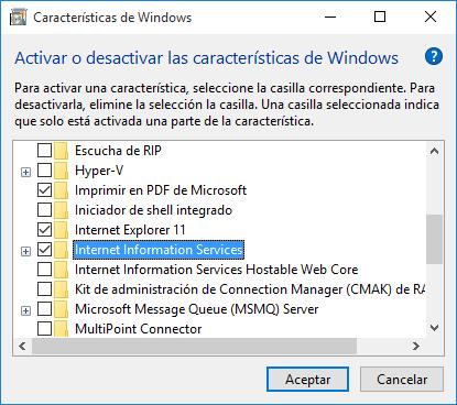 Para verificar la correcta activación de las casillas subsecuentes, Windows mostrará activada esta casilla asignando este dato, como se