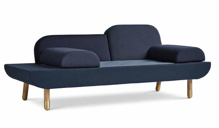 sofá boan Base de madera de fresno, tapas de aluminio,