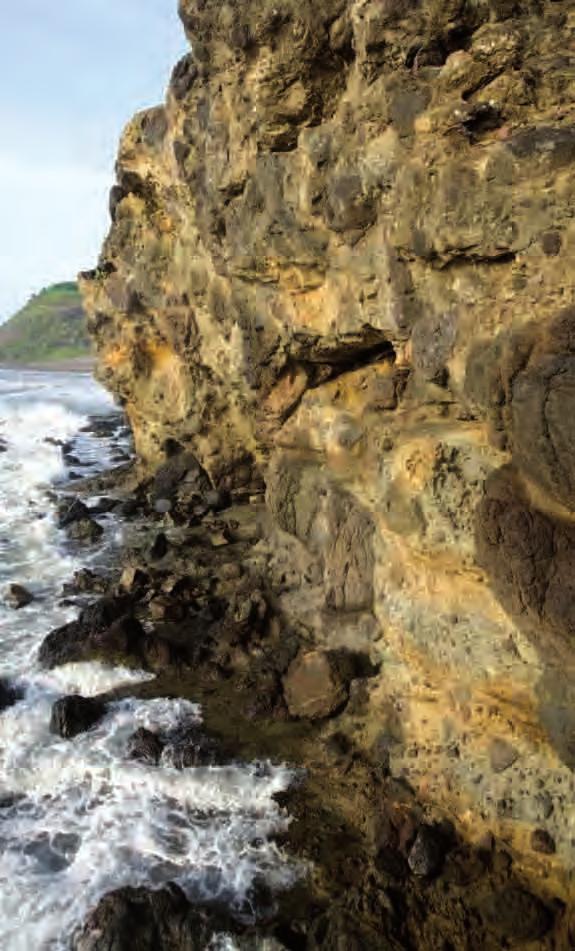 Las costas rocosas pueden ser desde cantiles que llegan al mar, rocas que afloran en la playa y el agua o la sustitución de la arena por grava o rocas redondeadas, llamadas cantos rodados, debido a