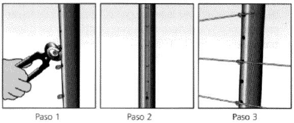 Los postes Facón pueden utilizarse en dos orientaciones con respecto a la línea del tendido. 10