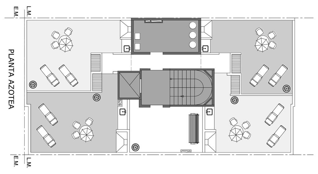 PLANTA TIPO 1º y 2º piso (Equipamiento ilustrativo) Terraza B - 27 m²