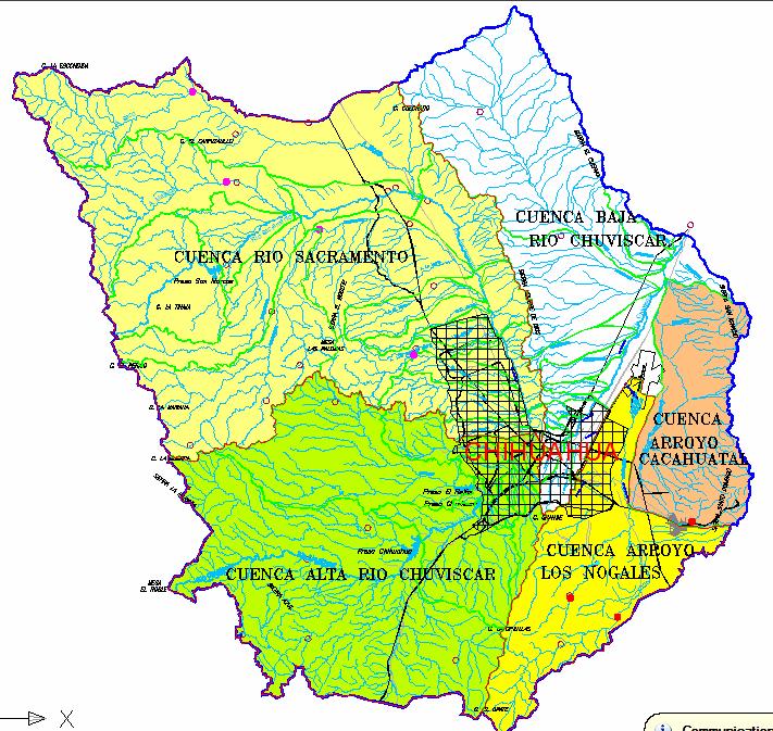 Los datos principales de las cuencas hidrológicas que impactan a la ciudad se muestran en la siguiente figura y tabla: 2006 CUENCA AREA (KM2) SITIO DE DESCARGA SACRAMENTO 1,076 HASTA CONFLUENCIA RIO
