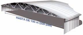 El techo tiene una inclinación leve para el drenaje El sistema de techo se puede diseñar e