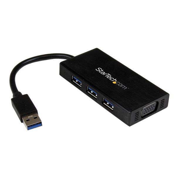 Adaptador de Video Externo Multimonitor USB 3.0 a VGA con Hub Concentrador USB de 3 Puertos - 1920x1200 1080p Product ID: USB32VGAEH3 El adaptador de USB 3.