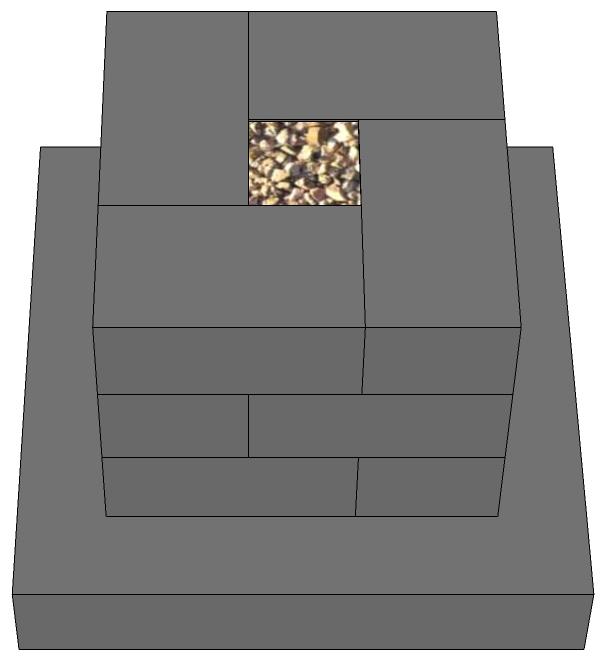 Layer 3-A: Gravel Fill Fill center cavity with 3/4 crushed stone to the top of the 3rd course.
