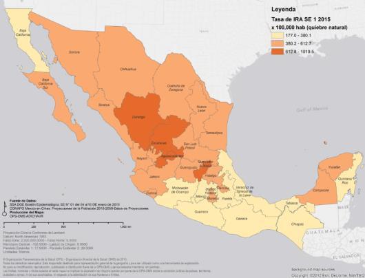in EW 52) with influenza A(H3N2) predominated among influenza circulating viruses / Detecciones de influenza (51% de positividad en la SE 52) con predominio de influenza A(H3N2) Mexico: ARI Endemic