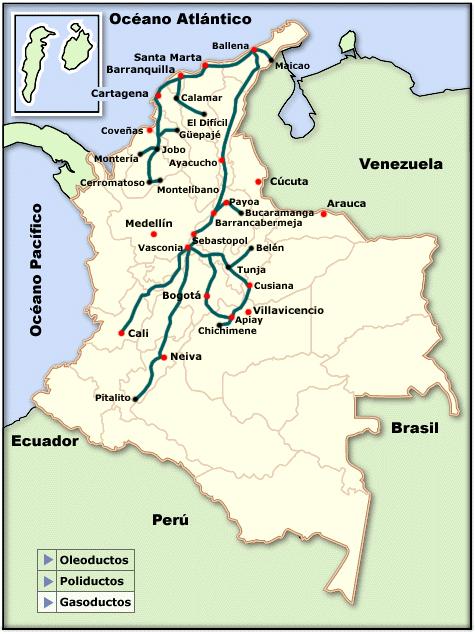Cabe comentar que hay una conexión de oleoductos entre Colombia y Ecuador en la región del Putumayo, que permite en caso de ser necesario, sacar petróleo de la región petrolera ecuatoriana de Lago