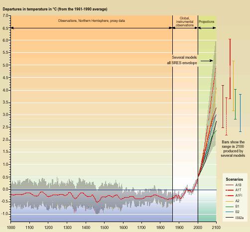 1000 años de evolución de la temperatura