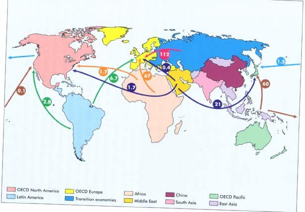 Fuentes de energía Comercio interregional de gas natural en 2000