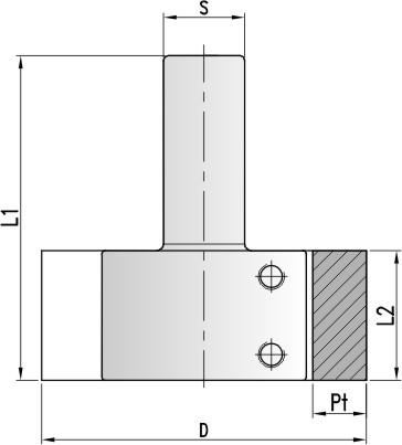 Porta-lâminas "corrugated" de lâminas a perfilar - Cabezal corrugado para perfilar A524 D L2 L1 S Z 100 40 110 20 2 A524.100.140.