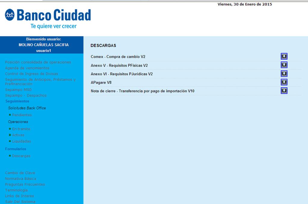 MESA DE AYUDA Mail: exterior@bancociudad.