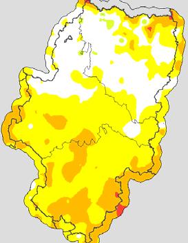 Anomalía de precipitación en mayo 2017 (hasta 29 de mayo) (mm) Anomalía de la temperatura media máxima en mayo de 2017 (hasta 29 de mayo) (ºC) La situación de la humedad de los