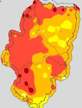resultado muy escasas hasta el momento. A continuación se presentan dos mapas que hacen referencia a la humedad de los combustibles forestales a finales del mes de mayo de 2017.