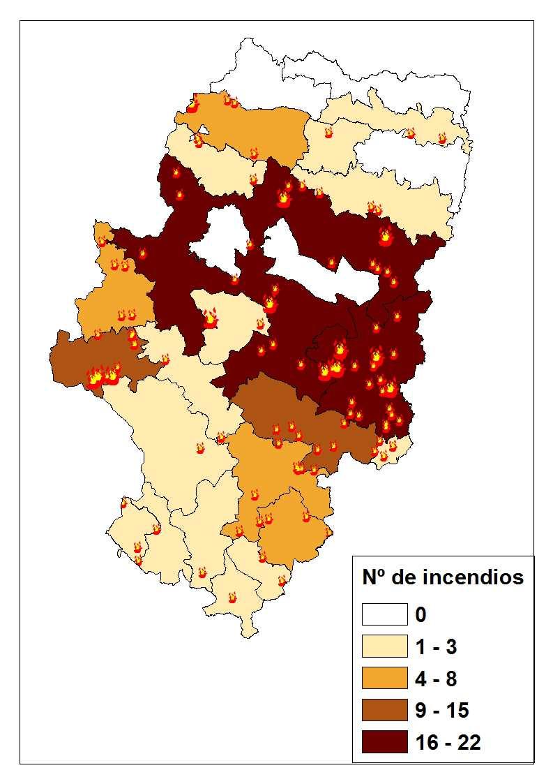 Nº de incendios y superficie quemada durante el periodo mayo-junio de 2017 El incendio de mayor magnitud ha sido el de Chiprana (Zaragoza) el 25/05/2017, con una superficie quemada de 20.