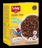 Milly Magic, 250 g Deliciosos cereales de cacao, ideales para tomar con leche, yogur y fruta VALOR ENERGÉTICO kj 1601 kcal 378 2,5 g 1,6 g HIDRATO DE CARBONO 78 g 21 g 4,9 g 8,4 g 0,75 g