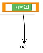 3. Campos de contraseña de las credenciales de usuario. 4. Botón de acceso a la herramienta teniendo rellenos 2. y 3.