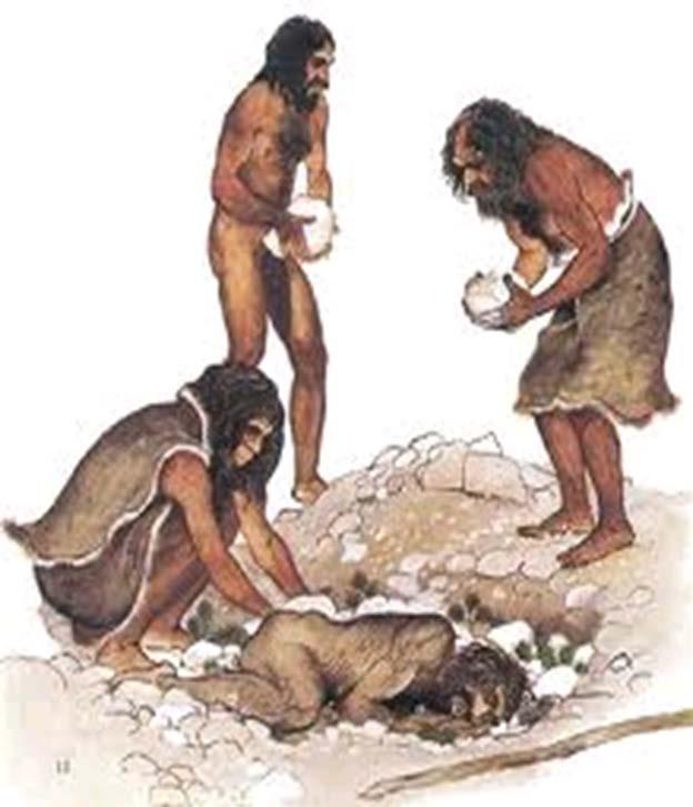 Periodo Paleolítico Superior Además de las prácticas ya mencionadas El hombre va a cubrir a sus muertos con lozas de piedra y se les enterraba en los
