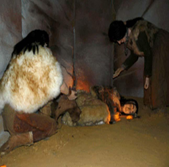 El hombre de Cro-Magnon Fue encontrado sentado en su enterramiento y sobre cenizas