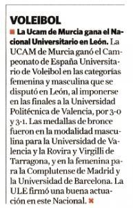 Voleibol: La Ucam de Murcia gana el Nacional Universitario en León.