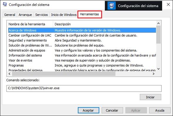 Configuración del Sistema (Herramientas) Sistema de Windows (Ejecutar) La opción Ejecutar que en Windows 10 han reemplazado en parte por Cortana Vamos a probar algunos