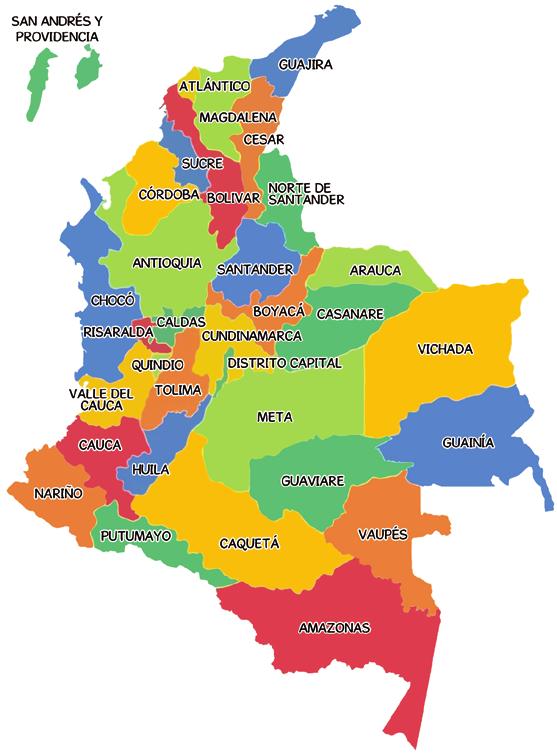 11 Observa la imagen: Si se tuviera que dar un título a este mapa, se nombraría como: A. División urbana de Colombia. B. Mapa político de Suramérica. C. Plano del relieve de un país.