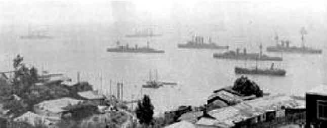 Los Corsarios alemanes durante la I Guerra Mundial 155 en el océano Índico, donde debieron evadir a la escuadra australiana que comandaba el almirante Patey.