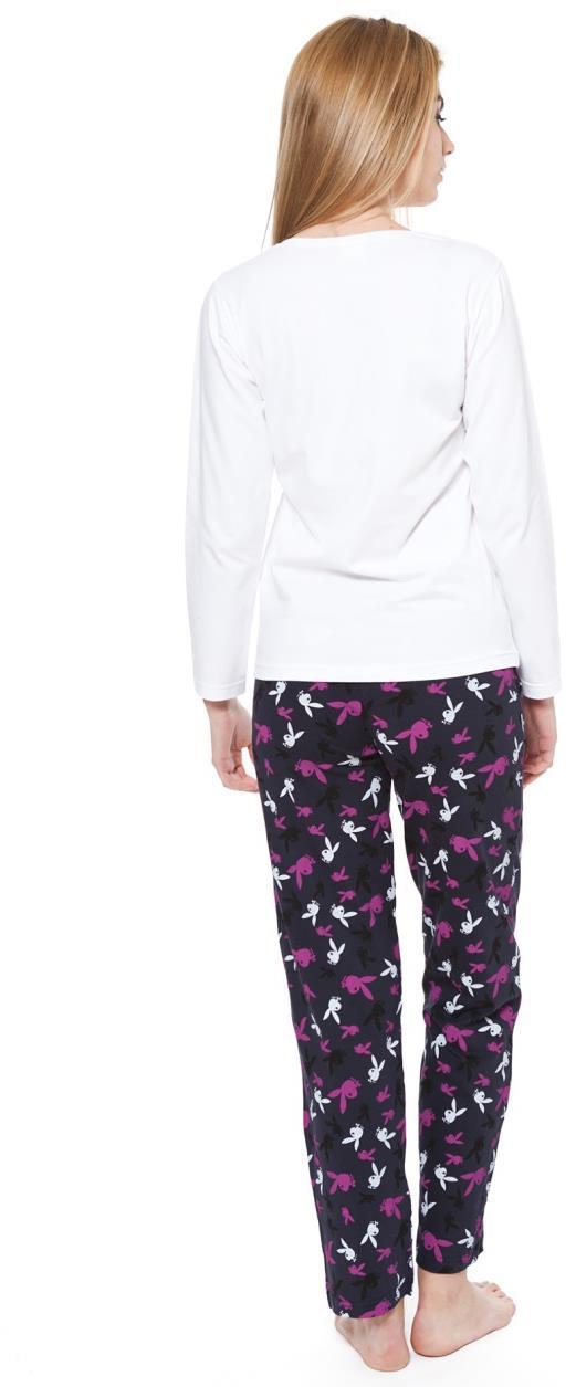PBN116GREY JUST PLAYBOY Gris claro S-M-L-XL Pijama tipo jogging. Camiseta tipo sudadera de manga larga con dibujo frontal de conejo lateral.