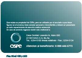 MODELO DE CREDENCIAL OSPE. M.P. O CODIGO FARMACIA: COD.