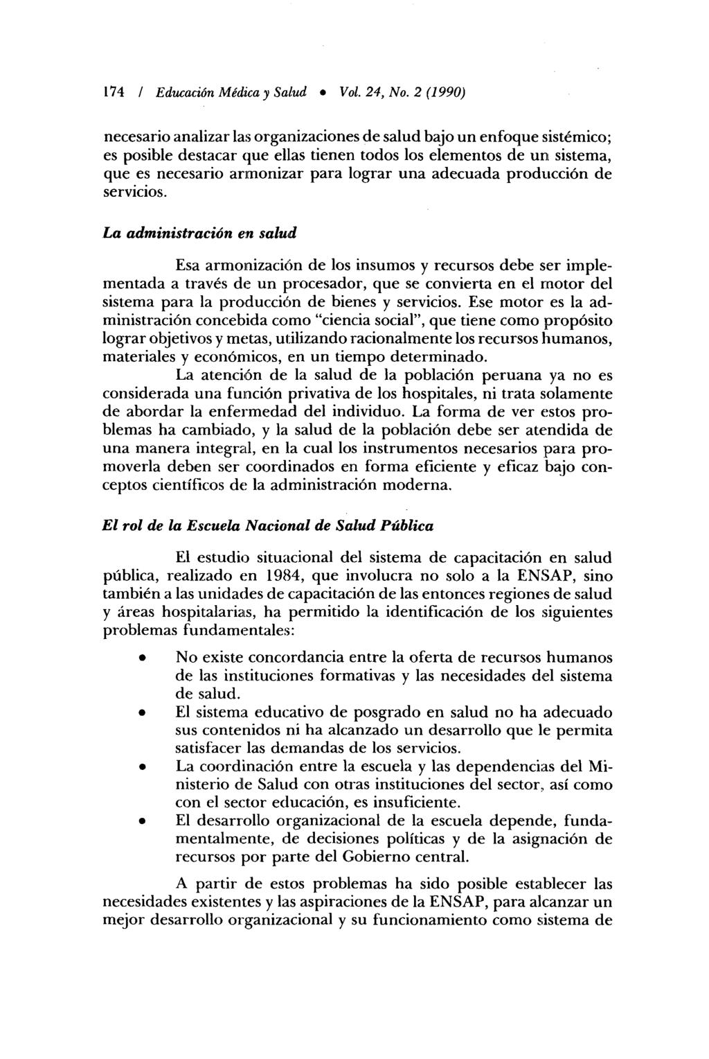 174 / Educación Médica y Salud Vol. 24, No.