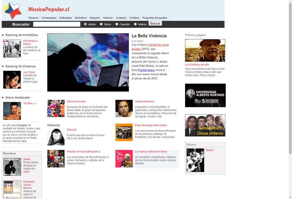 Prensa Digital. Música Popular.cl.