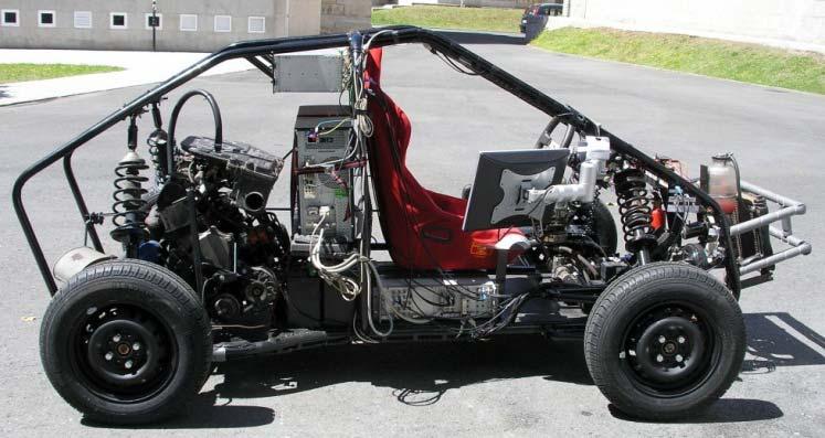 1. Introducción Prototipo de vehículo Desarrollo propio Chasis multitubular de acero Motor y caja de cambios de Talbot Hórizon Sensores: Ángulos girados por las ruedas Presión de frenos Par
