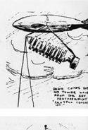 Archigram, W.Chalk. Fig.11. Capsule Unit Tower, 1964, planta y perspectiva de una cápsula. Archigram, W.Chalk. Fig.12.