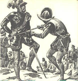Esta tensa situación se complicó con la llegada de Pánfilo de Narváez a Ulúa al mando de un ejército de 1.400 hombres, con la intención de acabar con Cortes por indicación del gobernador Velázquez.