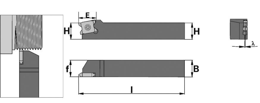 Portaherramientas QuadCut Mostrado QER Portaherramientas directos con tornillo Referencia Dimensiones Placa Estándar Stock (k) Grupo