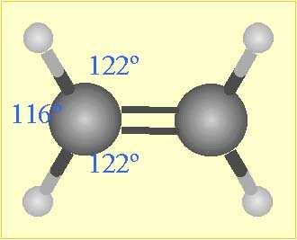 El átomo central tiene un enlace doble. La repulsión debida a 2 pares electrónicos compartidos es mayor que la de uno.