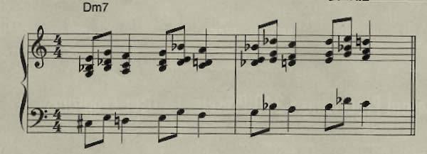 (Ej.25) Aquí se precede cada acorde F6 con acorde disminuido vecino, perteneciente a
