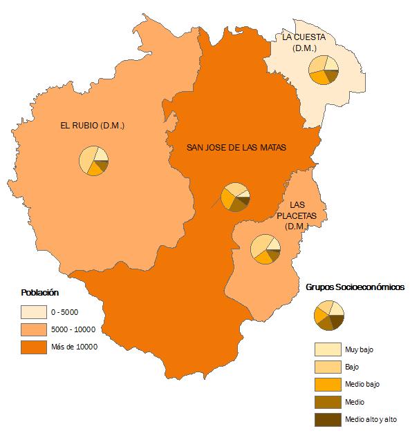 Mapa 2 Distribución de la población en el municipio San José de las Matas