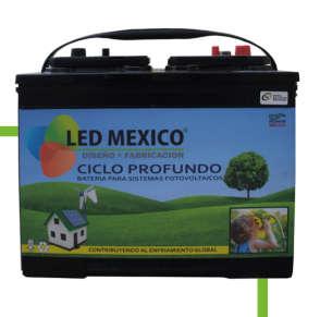 Las baterías LED MEXICO, están diseñadas para uso en sistemas de energía solar y/o eólica, gracias a sus altas capacidades de reserva y descarga profunda muy por encima de otros tipos de batería.