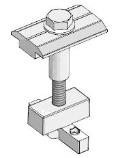 Kit de unión de abrazaderas intermedias con adaptador de riel compartido para riel estándar; para paneles con marcos de 31 a 50 mm de altura.