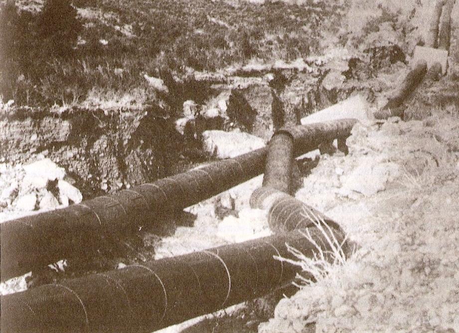 Central hidroeléctrica de Lafortunada, fue volada 3 veces entre 1944 y 1949, la foto pertenece al último sabotaje, realizado por un grupo de acción de la CNT en octubre de 1949.