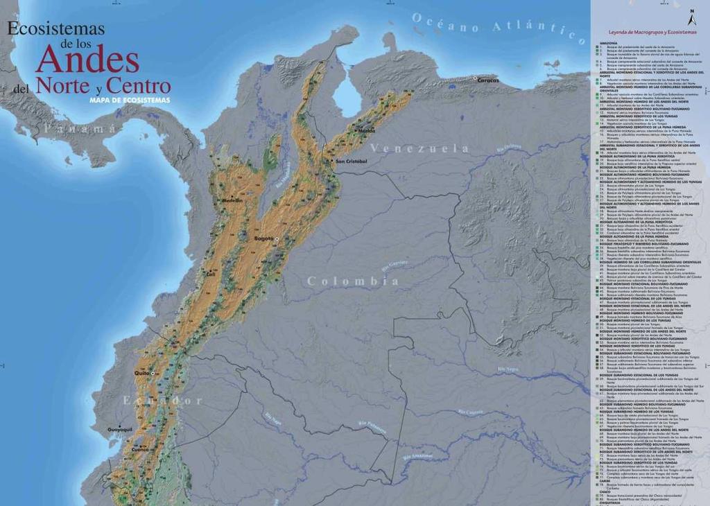 RETOS Y OPORTUNIDADES DEL TERRITORIO ANDINO PARA LA ADAPTACIÓN AL CAMBIO CLIMÁTICO Los Andes son centros de importancia global para la biodiversidad en escenarios de cambios globales.