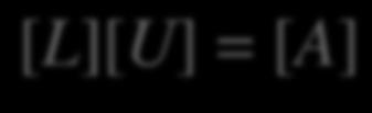 DESCOMPOSICIÓN [L][U] Supongamos ahora que existe una matriz diagonal inferior