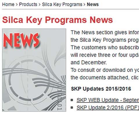 Consulta la sezione Novità di Silca Key Programs sul sito www.silca.biz per saperne di più.