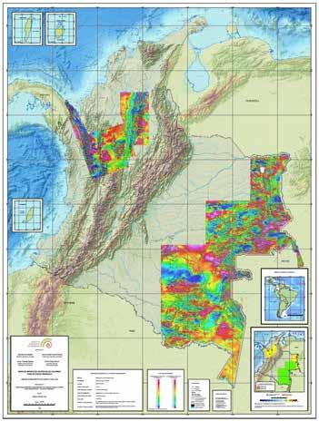Mapa de Anomalías GeoHsicas de Colombia para Recursos Minerales Qué conxene?