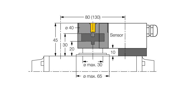 Accesorios Modelo N de identificación Dibujo acotado BTS-DSU35-EB1 6900225 kit de activación (puck) para sensores duales; posición final atenuada; patrón de agujeros en lasuperficie de la brida 80 x