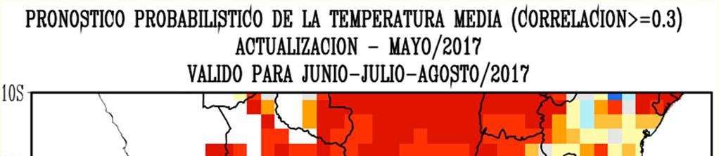Continuación Pronóstico estacional de temperaturas Pronóstico para: Jun-Jul-Ago Actualizado: 20 May Fuente: Centro Regional sobre el clima para