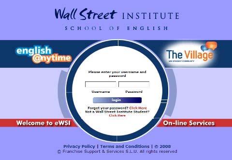 PASO 3: Ingreso Utilice su nombre de usuario y contraseña para ingresar al portal del Alumno de Wall Street Institute.