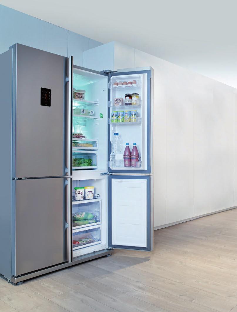 TÚ ELIGES: ENFRÍA O CONGELA El frigorífico americano Teka NFE 900X se caracteriza por su gran flexibilidad gracias a sus cuatro puertas.